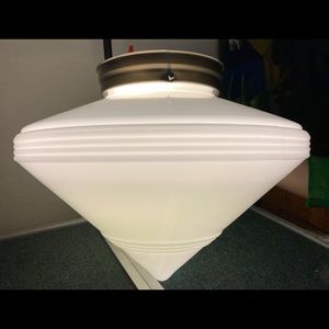 1950’s Milk Glass Light Fixture Globe